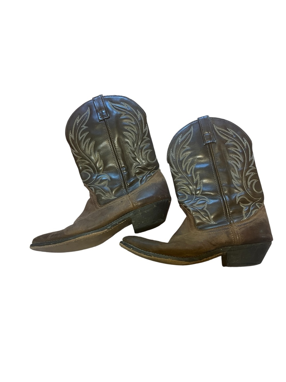 Laredo Brown Western Leather Heeled Boots